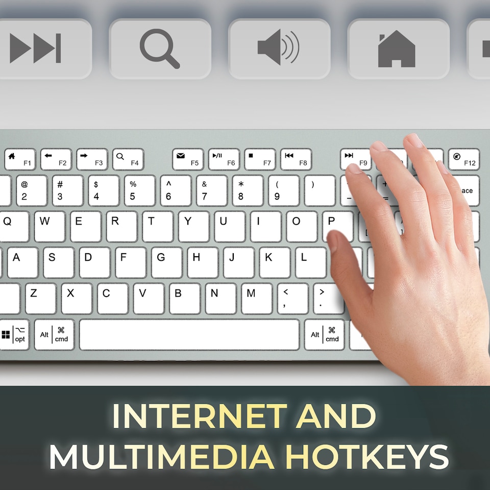 image 1 of Adesso USB-C Multi OS Keyboard with Co-Pilot AI Hotkey and Scissor Switches