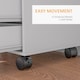 image 4 of HOMCOM Lateral Office Storage Cabinet on Wheels, 5-Drawers Cabinet with Door and Adjustable Shelf for Home Office, White