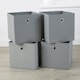 image 1 of Foldable Canvas Storage Folding Box Fabric Cube Cloth Bag 4 Piece Set | Grey