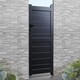 image 1 of Pedestrian Gate 1000x1600mm Black - Horizontal Solid Infill and Flat Top Black