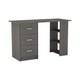 image 1 of 3-Drawer 3-Shelf Desk with Customizable Layout Grey | Colour: Cedar Grey
