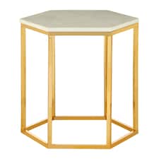 Stunning Design Hexagonal Side Table, Versatile Metal Side Table For Livingroom, Functional Bedside Table Gold
