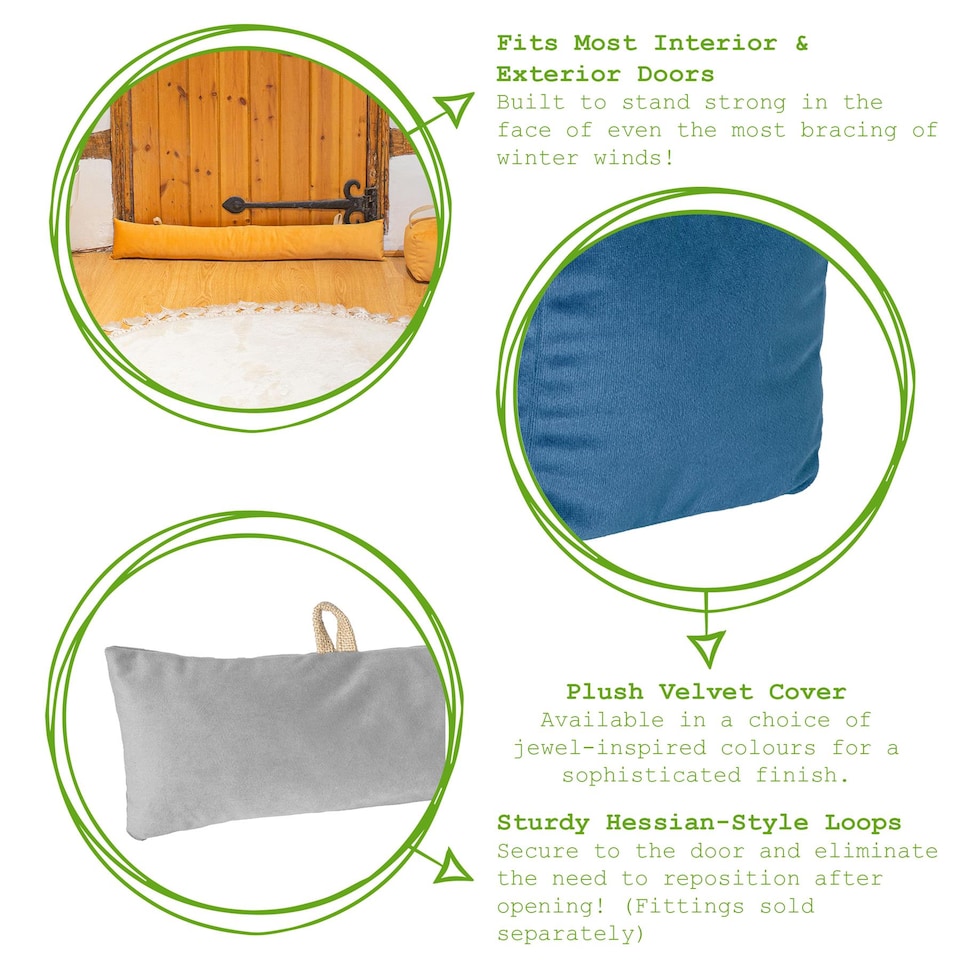 image 1 of Nicola Spring Velvet Draught Excluder - 60cm x 12cm - Pink