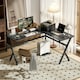 image 2 of HOMCOM L-Shaped Corner Computer Desk Laptop Workstation PC Table Home Office