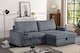 image 2 of Florence Sofa Bed A Jumbo Cord Corner Sofa With a Reversible Chaise and Cupholders in Grey | Grey | Grey