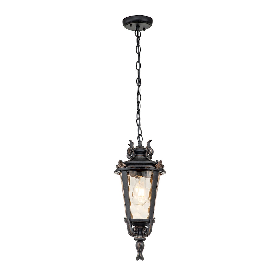 image 1 of Baltimore 1 Light Medium Outdoor Ceiling Chain Lantern Weathered Bronze, E27