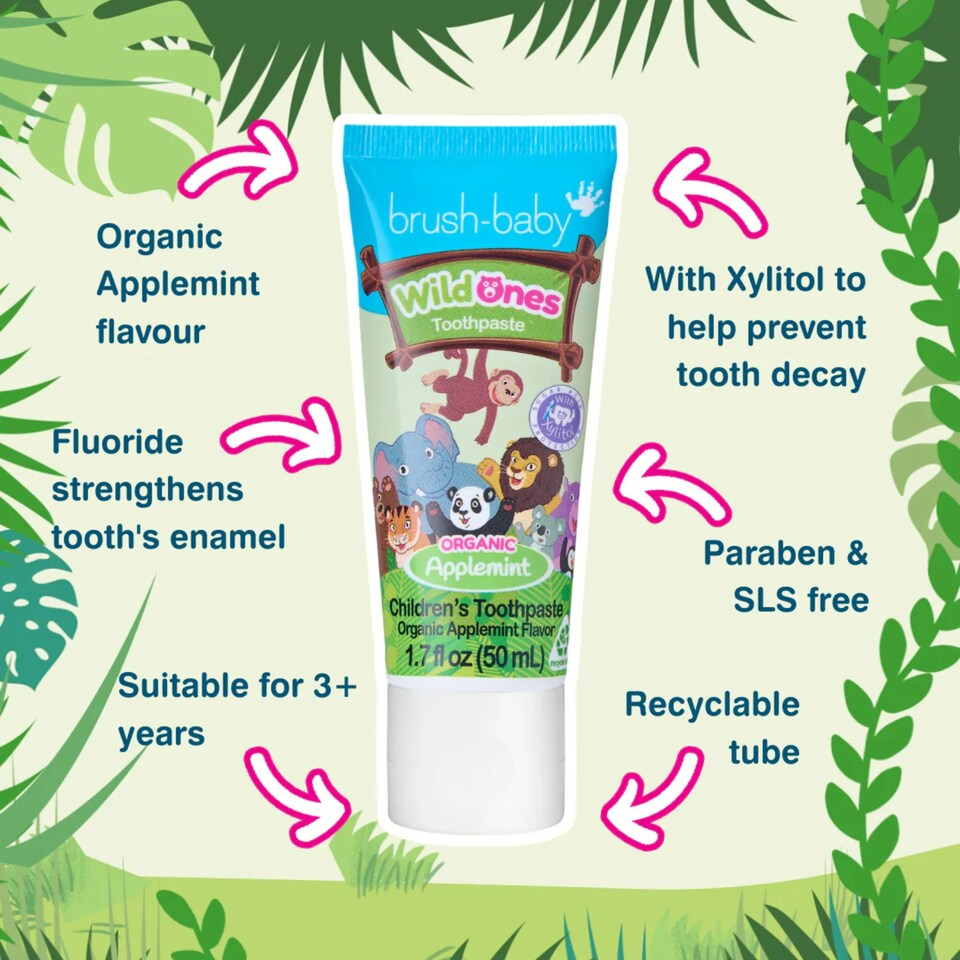 image 1 of Brush Baby WildOnes Applemint Childrens Toothpaste