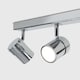 image 2 of ValueLights Rosie 4 Way Silver Ceiling Spotlight Bar and Cool White Bulbs