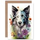 image 1 of Border Collie Bawsant Face Wildflowers Dog Birthday Card