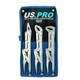 image 1 of 3pc Extra Long Nose 12" Adjustable Locking Pliers Mole Grips Straight 45Â° 90Â°