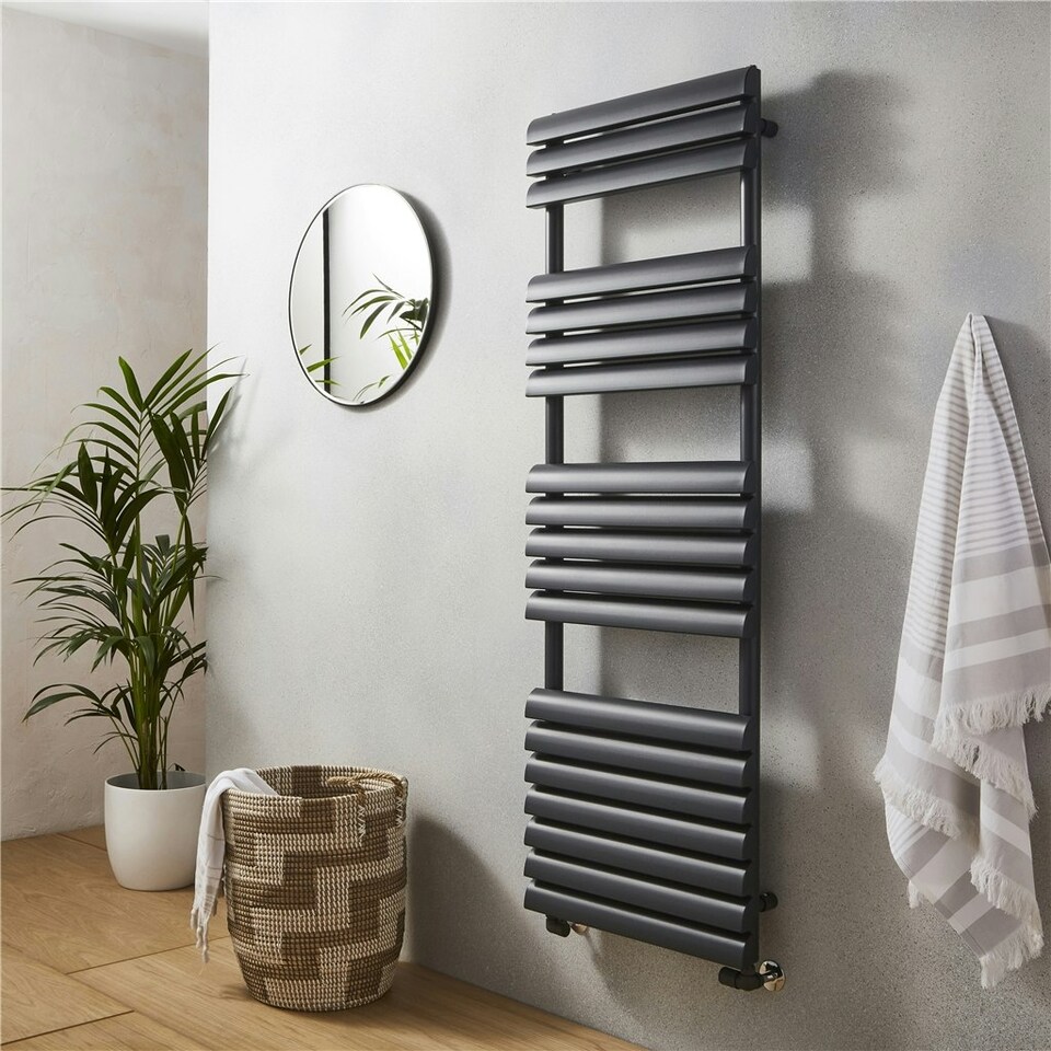 image 1 of 1100mm (H) x 500mm (W) - Vertical Bathroom Towel Radiator (Derby) - (1.1m x 0.5m)