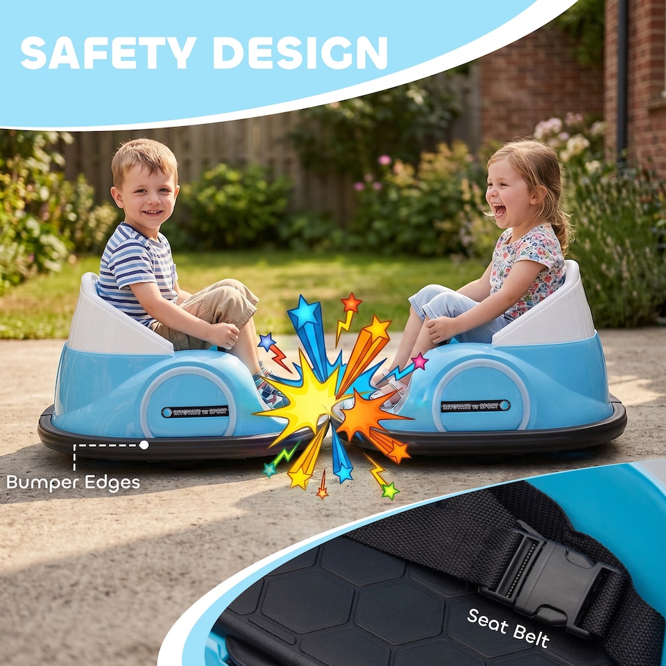 image 1 of AIYAPLAY 360 Rotation 12V Kids Bumper Car w Remote Control