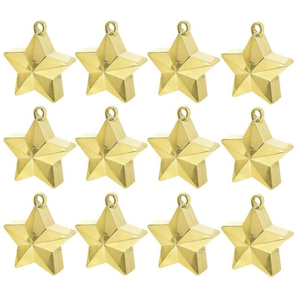 Gold Star Balloon Weights - Pack of 12