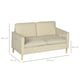 image 7 of HOMCOM 2 Seater Sofa Modern Fabric Couch with Wood Legs and 2 Pockets Beige