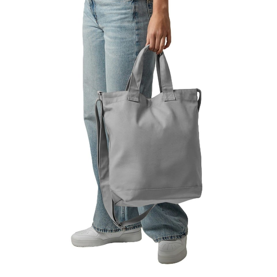 image 1 of Bagbase Canvas Daybag / Hold & Strap Shopping Bag (15 Litres) (Pack of 2) - Light Grey - One Size Grey