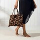 image 2 of OHS Leopard Print Microfibre Quick Dry Spa Bath Beach Chair Cover Towel Bag Brown