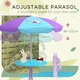 image 4 of Outsunny Kids Bistro Table and Chair Set w/ Fairy Theme, Adjustable Parasol