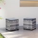image 8 of Outsunny Set of 2 Rattan Storage Ottoman, Outdoor Footstool with Removable Cushions, Garden Storage Seat for Balcony, Porch, Living Room, Dark Grey | Grey | 40W x 40D x 40H cm | 1