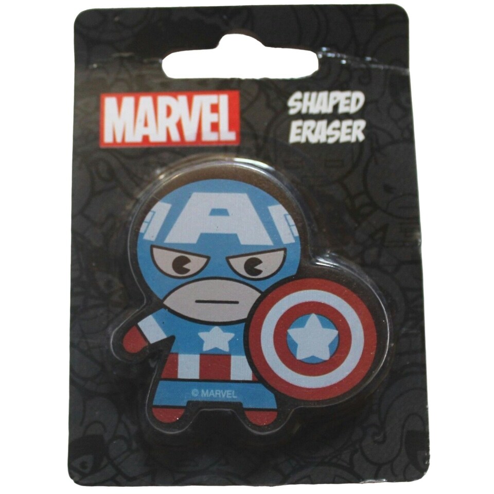 Captain America Cut Out Eraser - Blue/Red/White - One Size