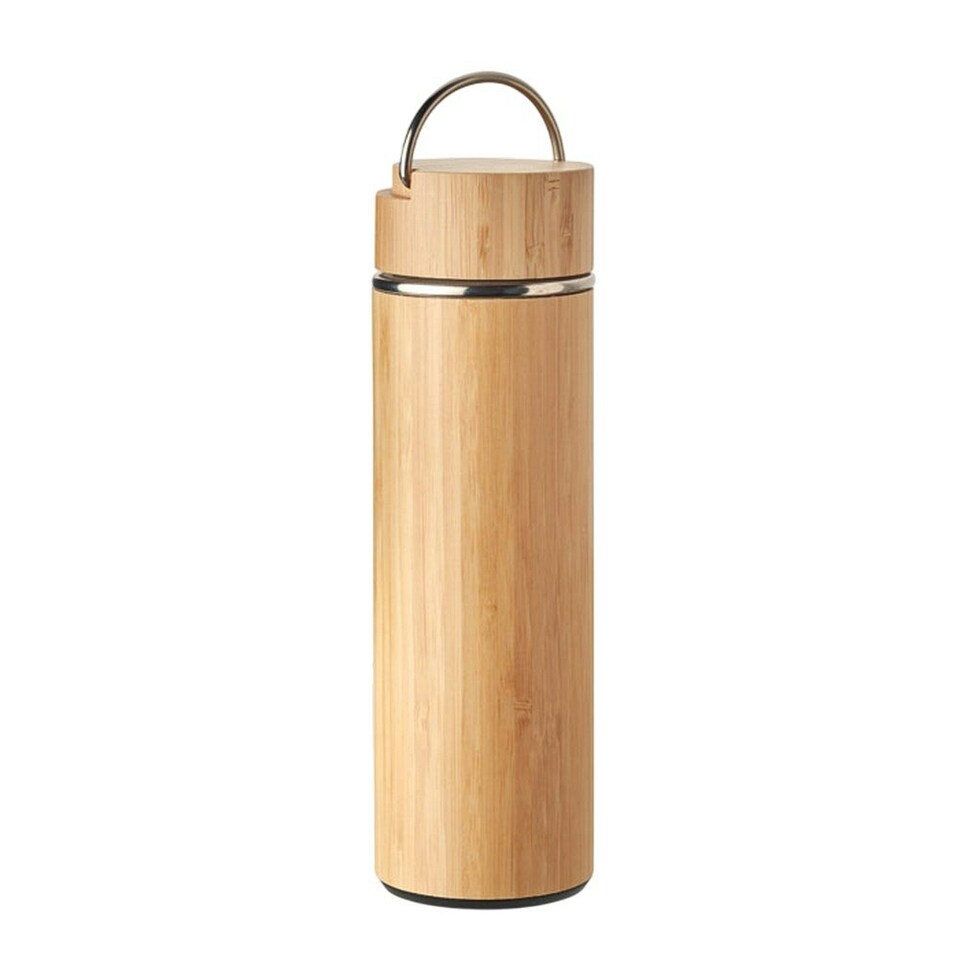 image 1 of MidOcean Tampere Double-Walled 400ml Flask - Wood - One Size Brown | One Size