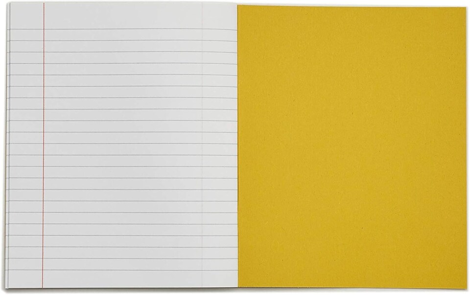 image 1 of Rhino 48 Page 8mm Lined with Margin Exercise Book Yellow 8 x 6.5in 100 Pack