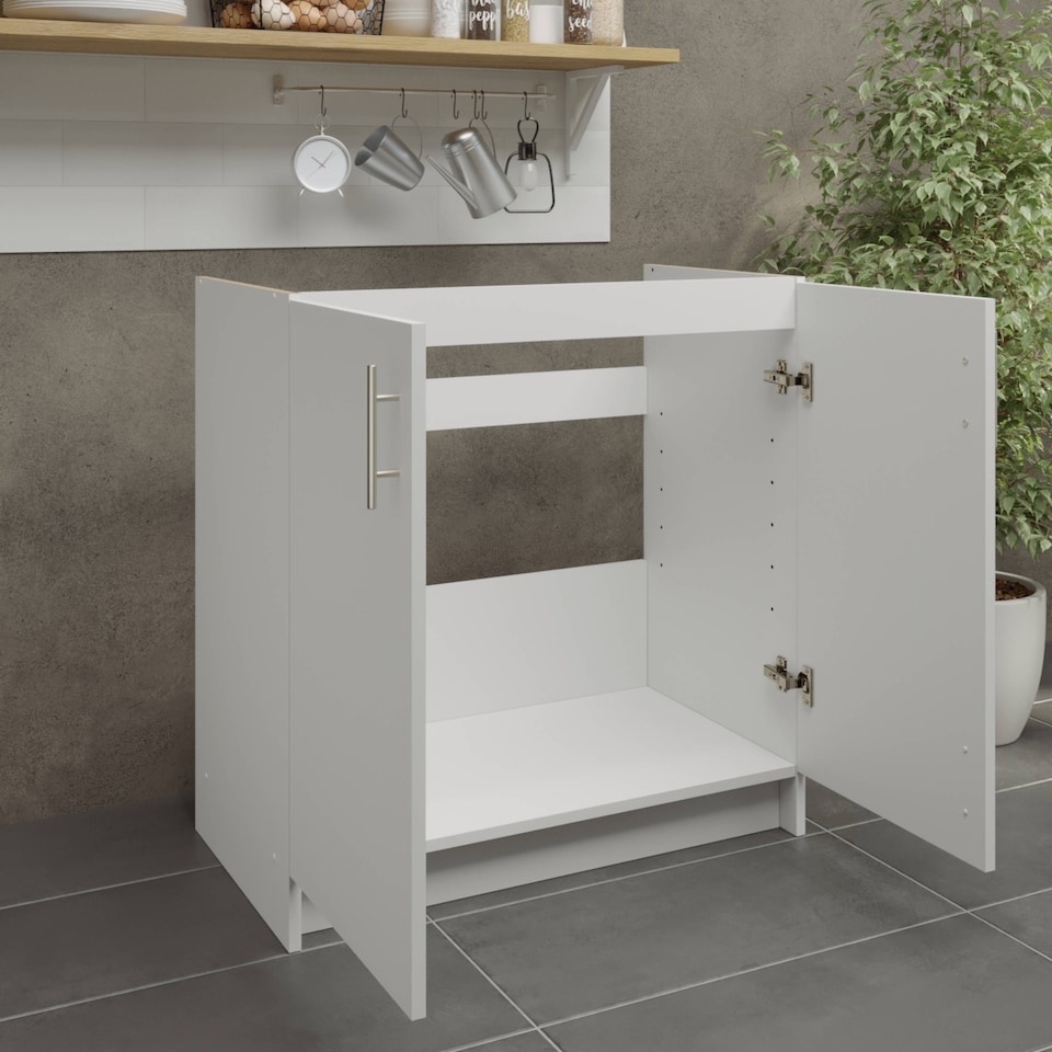 image 1 of JD Greta Kitchen Base Sink Unit 800mm Cabinet With Doors 80cm - White Matt