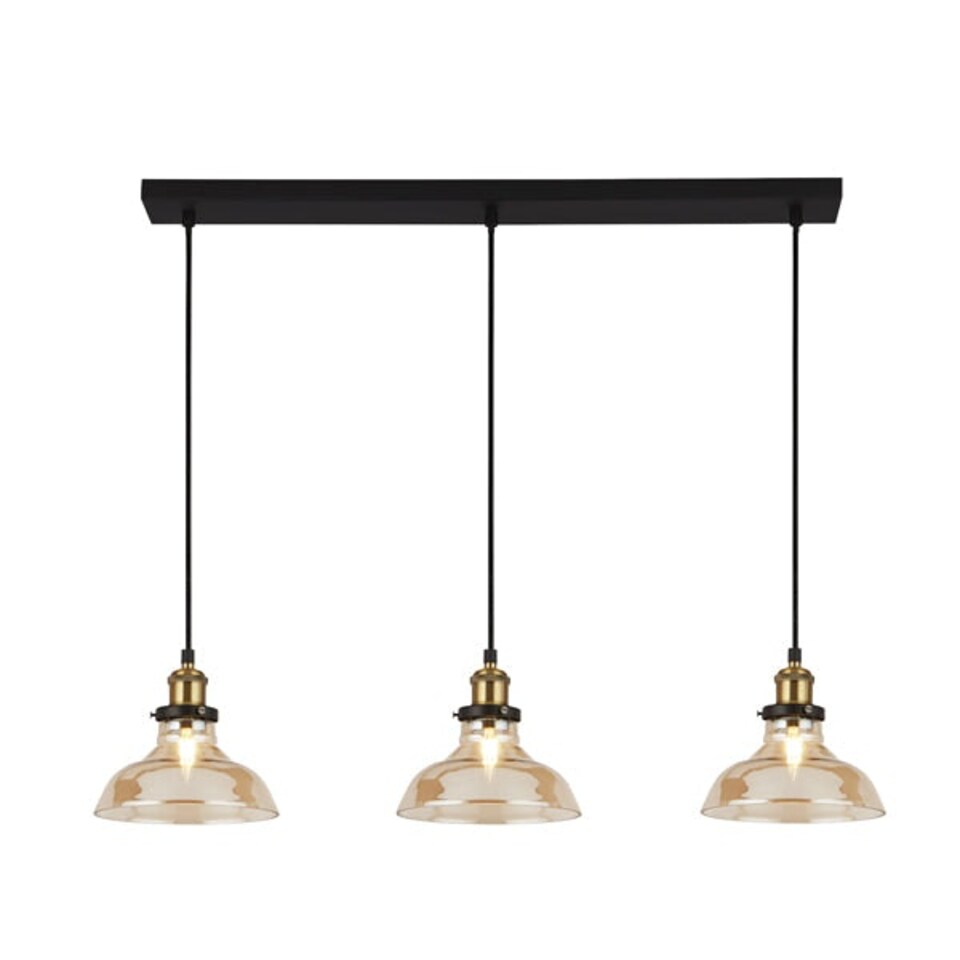 image 1 of Melina Antique Brass & Amber Ceiling Bar