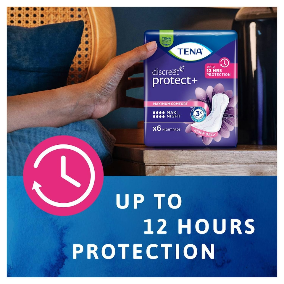 image 1 of TENA Discreet Maxi Night Incontinence Pads 48 Pack
