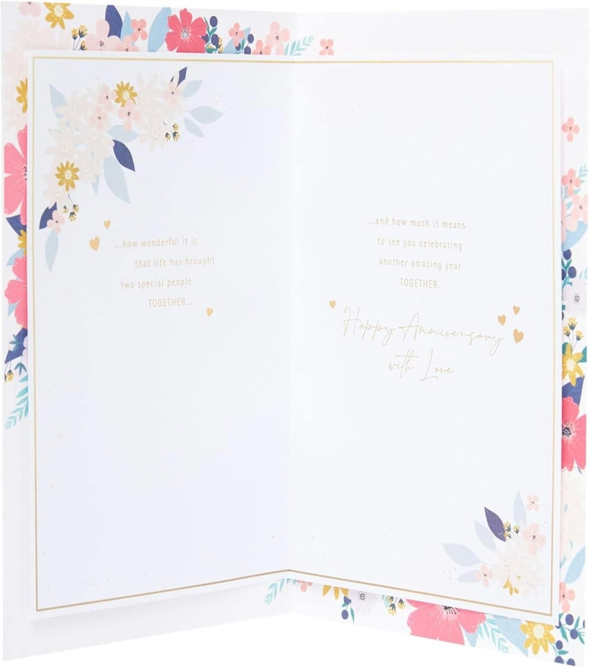 image 1 of Heartfelt Floral Border Design Daughter & Son-in-Law Wedding Anniversary Card