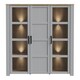 image 4 of Bohol 3 Door Large Display Cabinet in Riviera Oak/Grey Oak