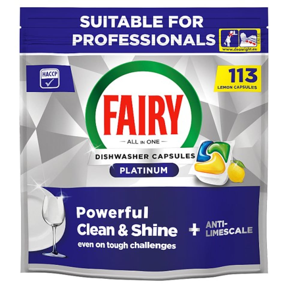image 1 of 2 X Fairy Professional Platinum Dishwasher Tablets, Fresh Lemon Scent, 113 Washes