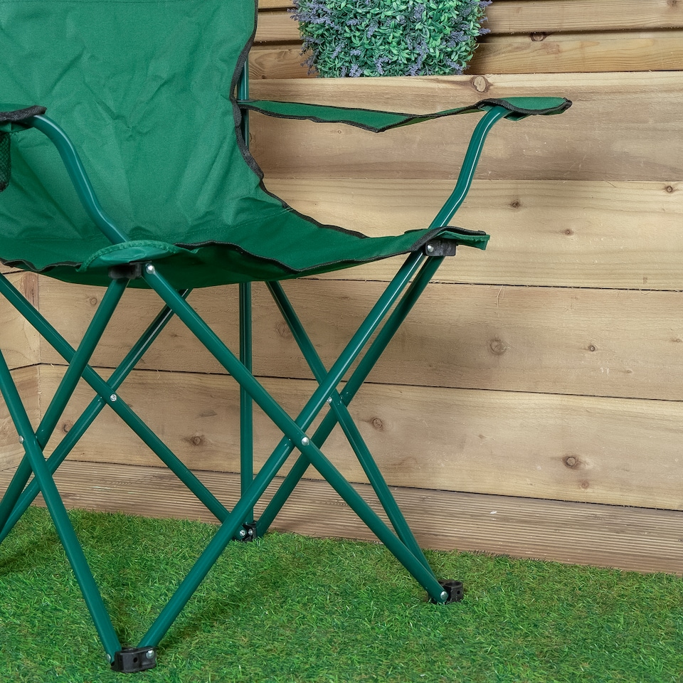 image 1 of Redwood Folding Canvas Camping Armchair - Green