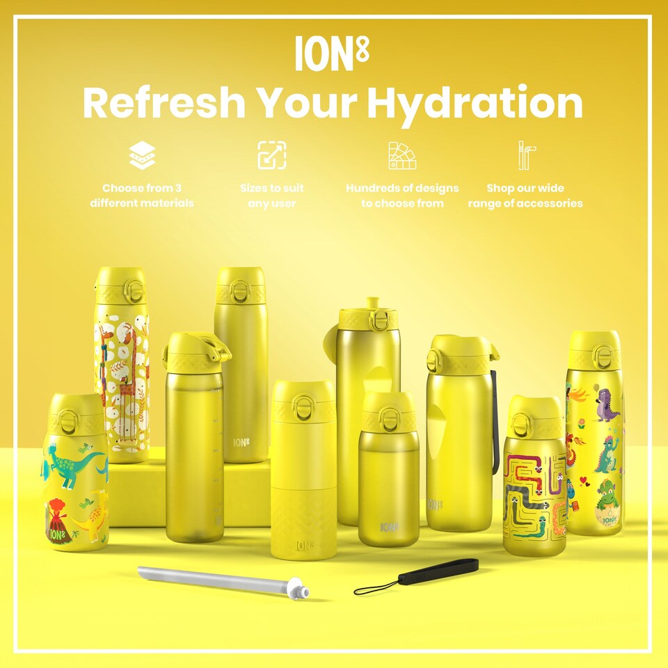 image 1 of Leak Proof 1 Litre Water Bottle, BPA Free, 1000ml (32oz) | Yellow | Yellow | 1L