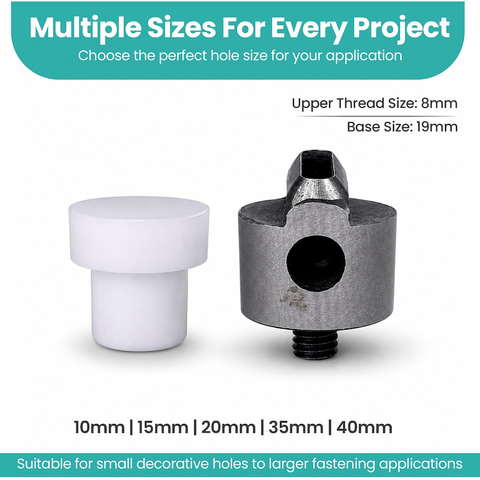 image 1 of 15mm Oval Shape Plastic Base Hole Cutter Die Set for DIY Projects