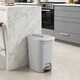image 2 of Living and Home 15L Pedal-operated Rubbish Bin With Lid | White