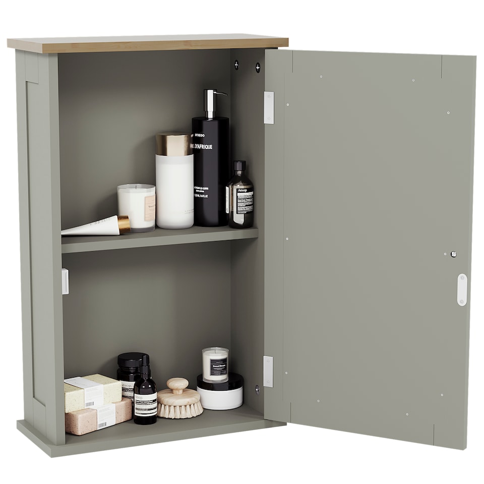 image 1 of Bath Vida Priano 1 Door Mirrored Wall Mounted Bathroom Cabinet, Grey & Oak | Grey | Grey & Oak | 1