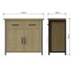 image 4 of Lowry 2 Door 2 Drawer Compact Sideboard Driftwood Lacquered Solid Reclaimed Pine Brown