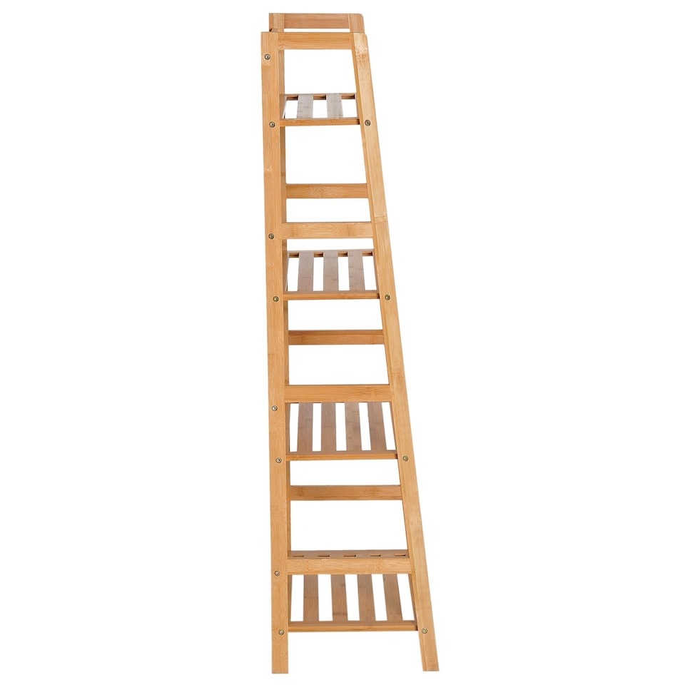 image 1 of HOMCOM 4-Tier Ladder Bookcase Utility Shelf DIY Plant Stand Holder