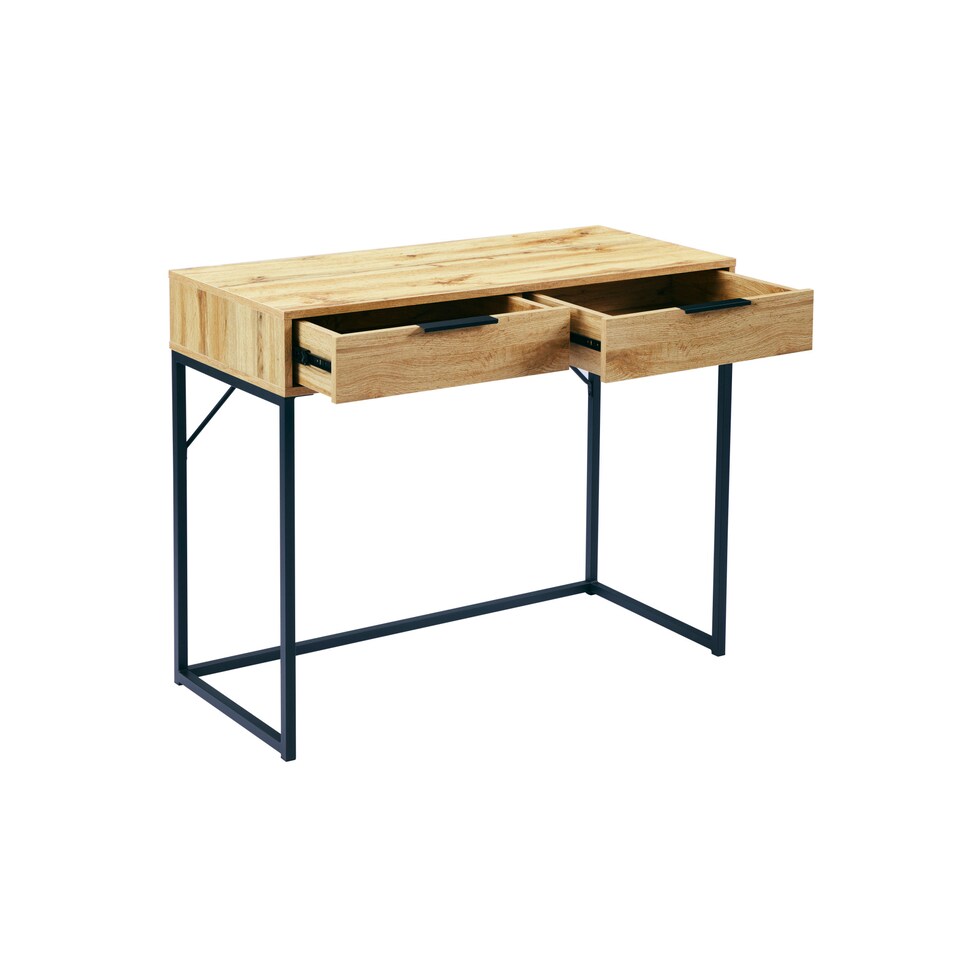 image 1 of Bali 2 Drawer Desk/Dressing Table - Light Oak Effect