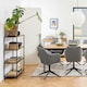 image 4 of Seaford Black Metal Low Bookcase with 3 Oak Shelves