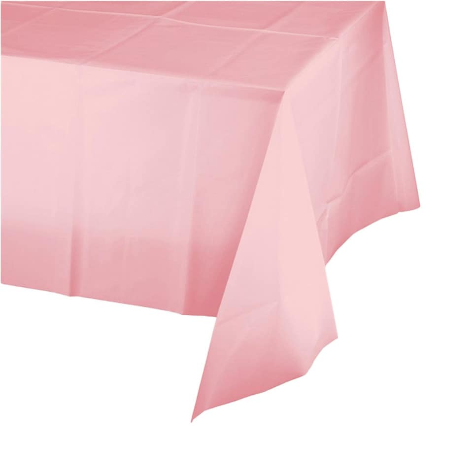 Creative Party Plastic Plain Celebration Party Table Cover - Pink - 108in x 54in
