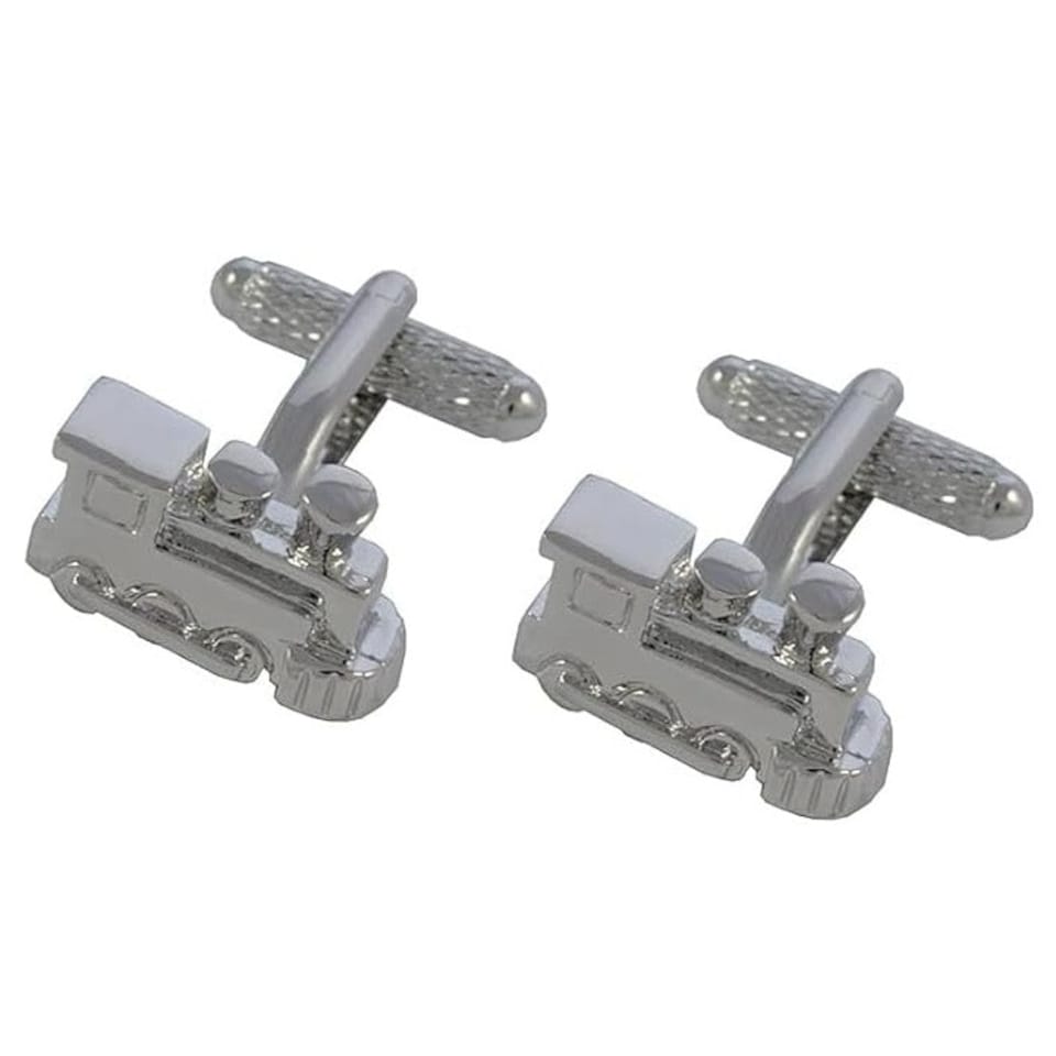 image 1 of Train Cufflinks - Onyx Art CK98