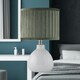 image 6 of First Choice Lighting Tuscan White Ceramic Lamp with Green Pleated Velvet Shade White | Green