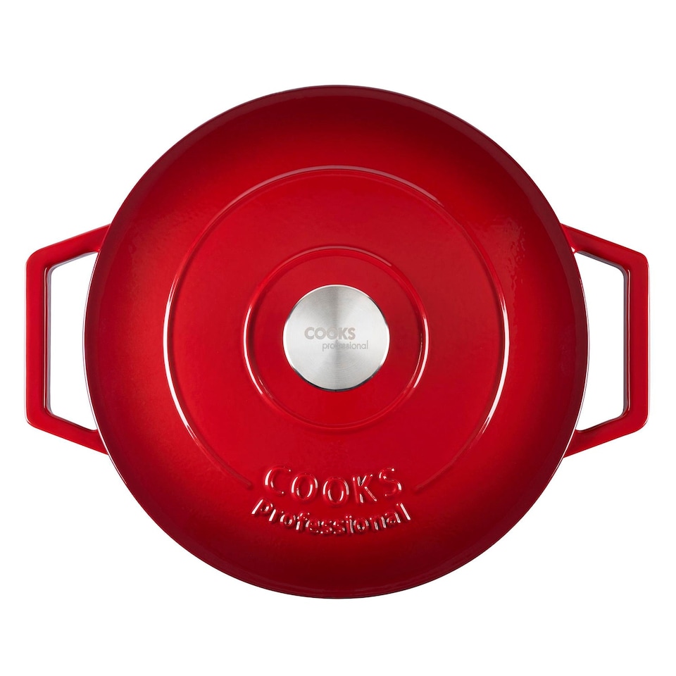image 1 of Cooks Professional Casserole Dish 26cm – Ovenproof Pan with Lid | Red | Red