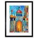 image 1 of Abstract Islamic Mosque Entrance Prayer Folk Art 9x7" Black Framed Wall Art Print