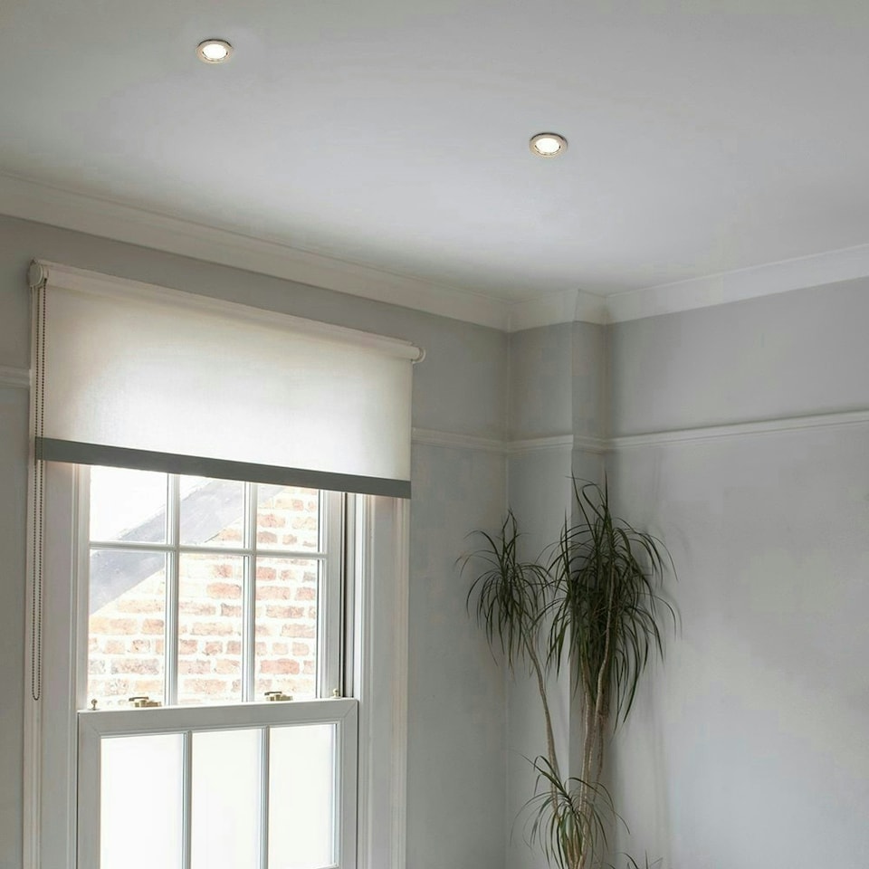 image 1 of ValueLights 6 Pack Fire Rated Black Chrome Downlights Cool White Bulbs | Black