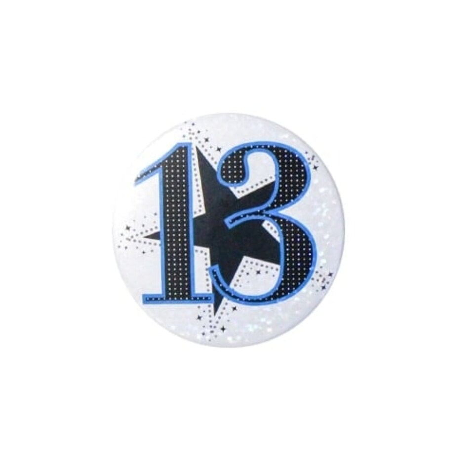 Age 13 Blue Small Badge 6cm