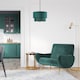image 7 of Modern Forest Green Cotton Double Tier Ceiling Shade with Shiny Copper Inner | Green | Forest Green | 1
