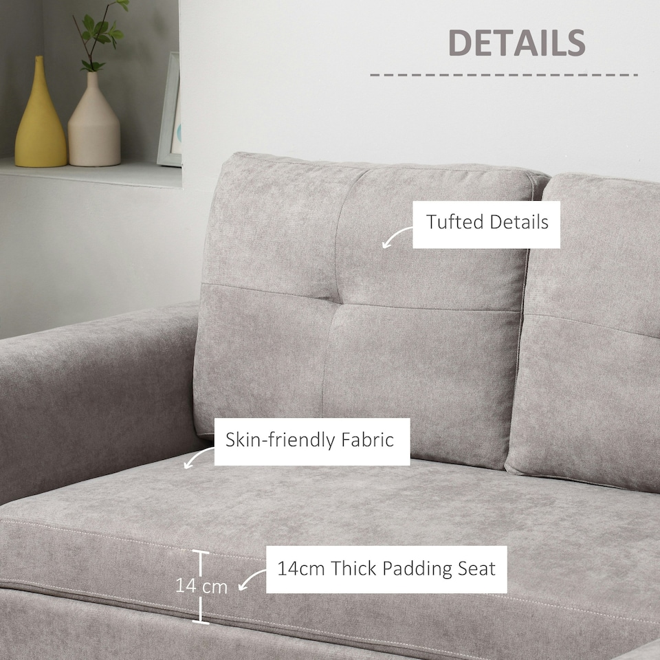 image 1 of HOMCOM 3 Seater Sofa Bed, Convertible Pull Out Sofa with Storage, Grey