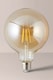 image 2 of ValueLights E27 6W Amber Filament Globe Warm White LED Bulb | Clear